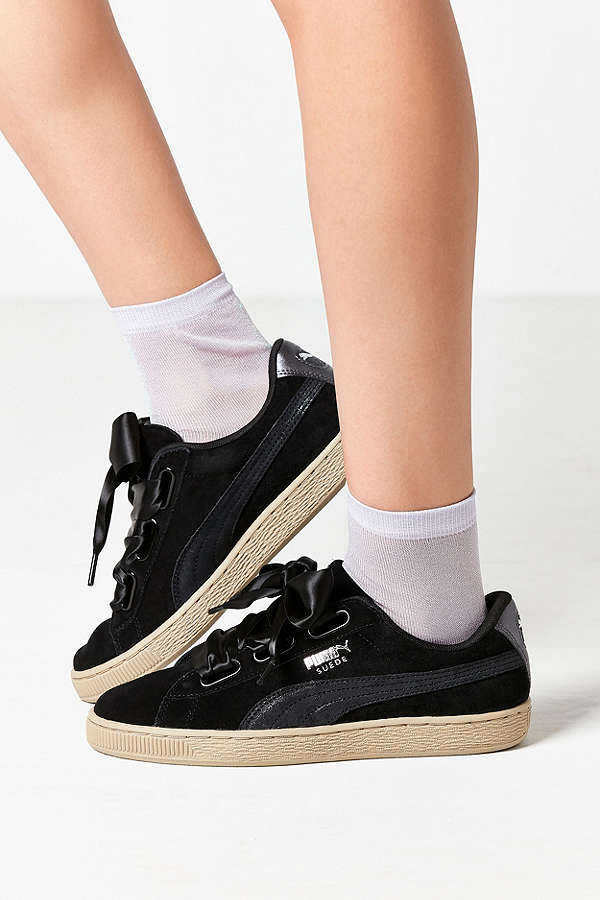 【2色选 码全！】Puma 彪马 Basket Heart Metallic Safari 女士蝴蝶结运动鞋 