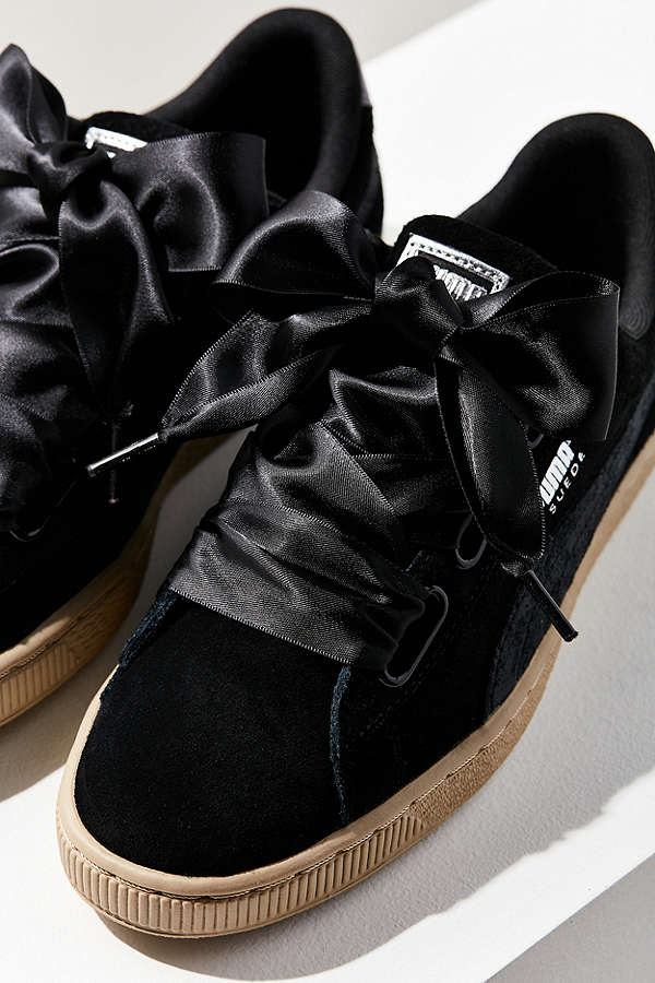 【2色选 码全！】Puma 彪马 Basket Heart Metallic Safari 女士蝴蝶结运动鞋 