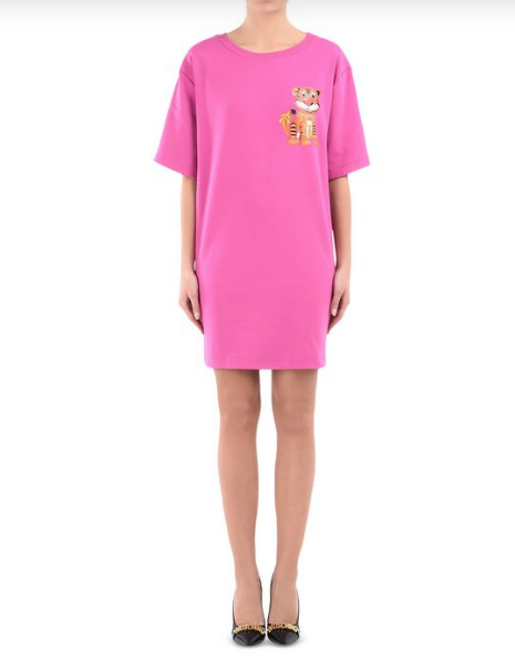 5折码全收 Moschino 巧虎图案短袖T恤裙 粉色 
