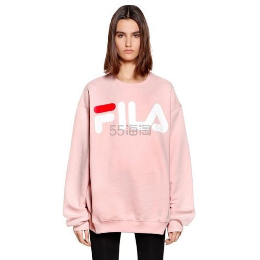 最近有点火的 FILA oversized粉色logo卫衣 - 