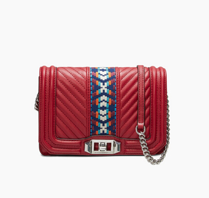 Rebecca Minkoff 瑞贝卡 JACQUARD LOVE 几何纹理菱格纹斜挎包