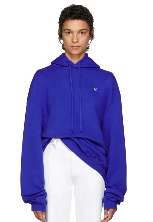 杨幂同款 Vetements  Blue Oversized Europa Hoodie 蓝色卫衣