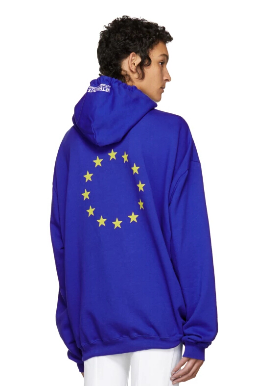 杨幂同款 Vetements  Blue Oversized Europa Hoodie 蓝色卫衣