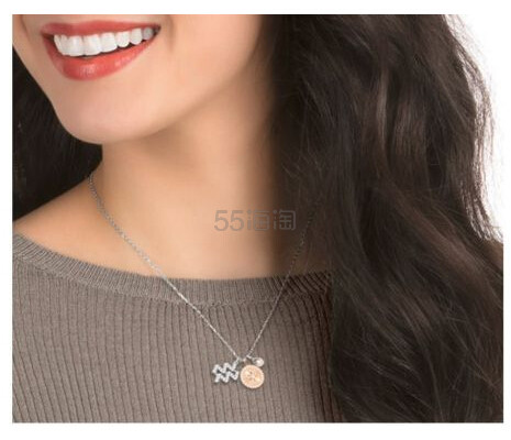 【免费直邮中国！】Swarovski 施华洛世奇 12星座链坠 水瓶座 镀白金色项链