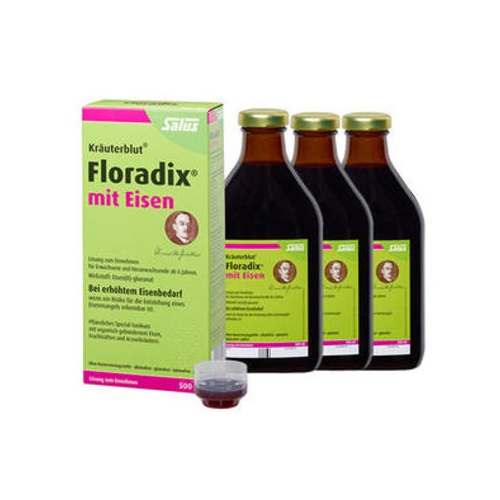 【立减8欧+免邮】Salus Floradix 铁元*补铁营养液 500ml*3瓶 