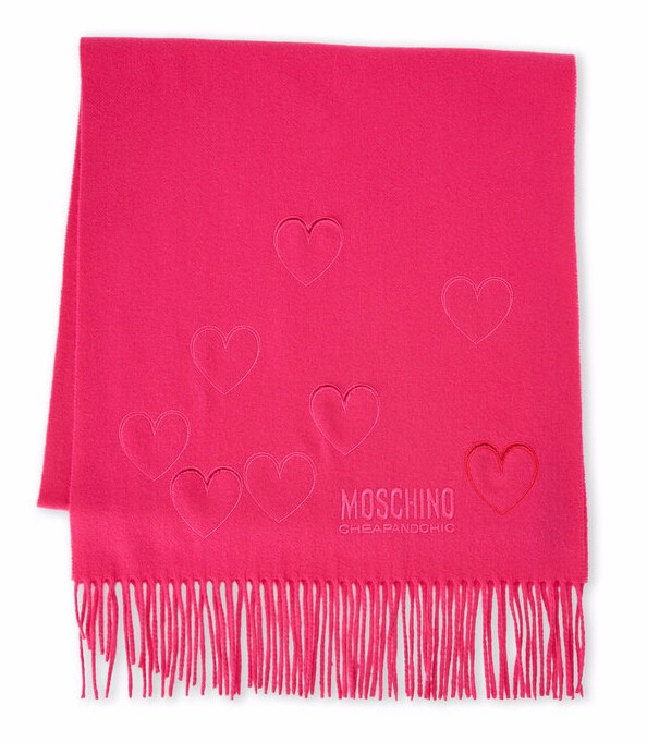 MOSCHINO Cutout Heart Fringe Scarf 流苏围巾 两色可选