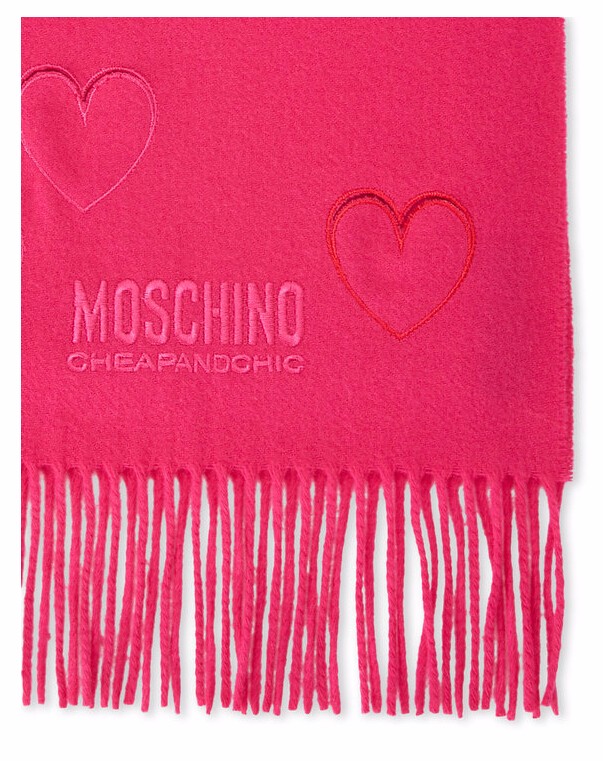 MOSCHINO Cutout Heart Fringe Scarf 流苏围巾 两色可选