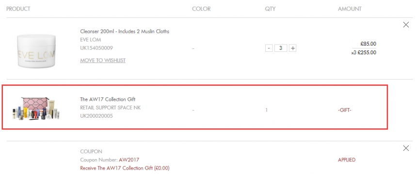 Space NK UK： Eve Lom 护肤品
