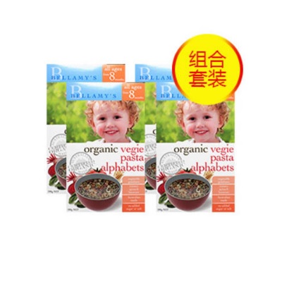 【立减6澳+免邮】Bellamy's 贝拉米 婴幼儿辅食有机蔬菜字母意面 200g*4盒