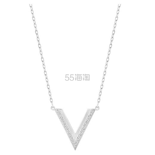 补货！Swarovski 施华洛世奇 DELTA 镀白金色V型项链