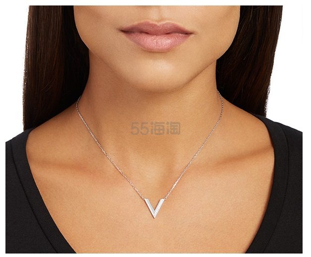 补货！Swarovski 施华洛世奇 DELTA 镀白金色V型项链
