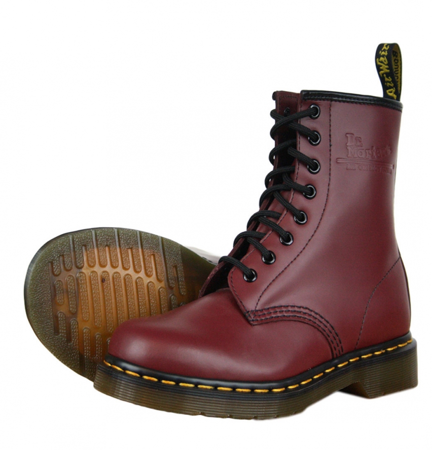 700元不到入手马丁靴！【西亚直邮】Dr. Martens 经典1460高帮8孔马丁靴 樱桃红色