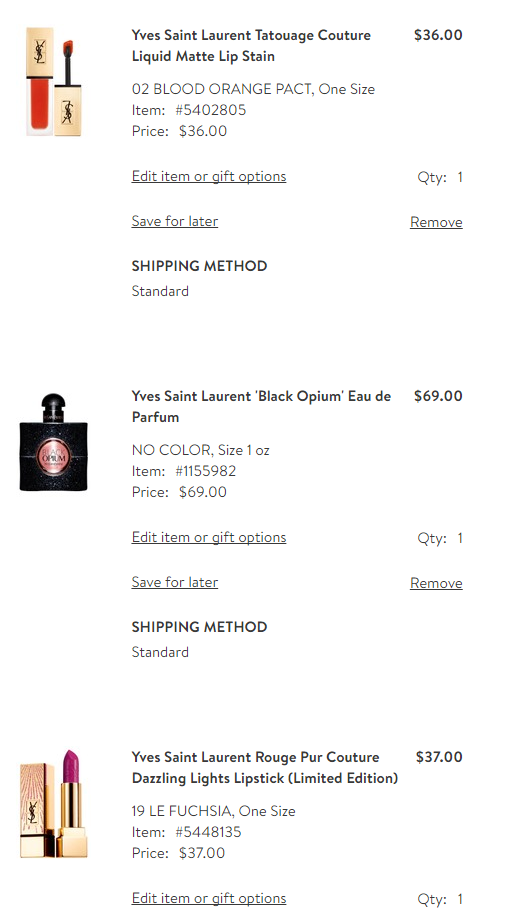 Nordstrom：YSL 圣罗兰 精选彩妆 