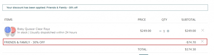 SkinCareRx：BABY QUASAR 美容仪器