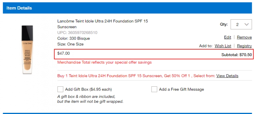 BELK：LANCOME 兰蔻 精选彩妆护肤