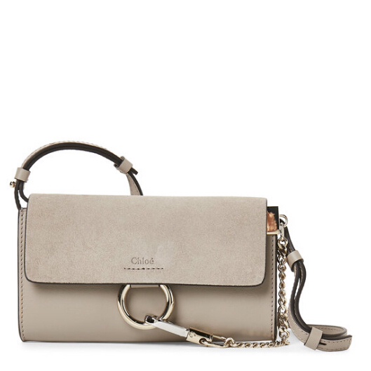 CHLOÉ Motty Grey Faye Suede Wallet Bag 麂皮灰色小包