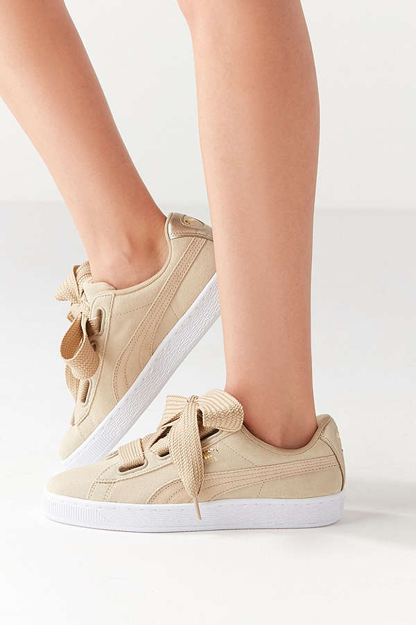 【新补货 码超全！】Puma 彪马 Basket Heart Metallic Safari 女士蝴蝶结运动鞋