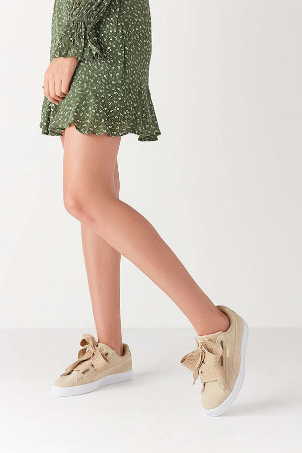 【新补货 码超全！】Puma 彪马 Basket Heart Metallic Safari 女士蝴蝶结运动鞋