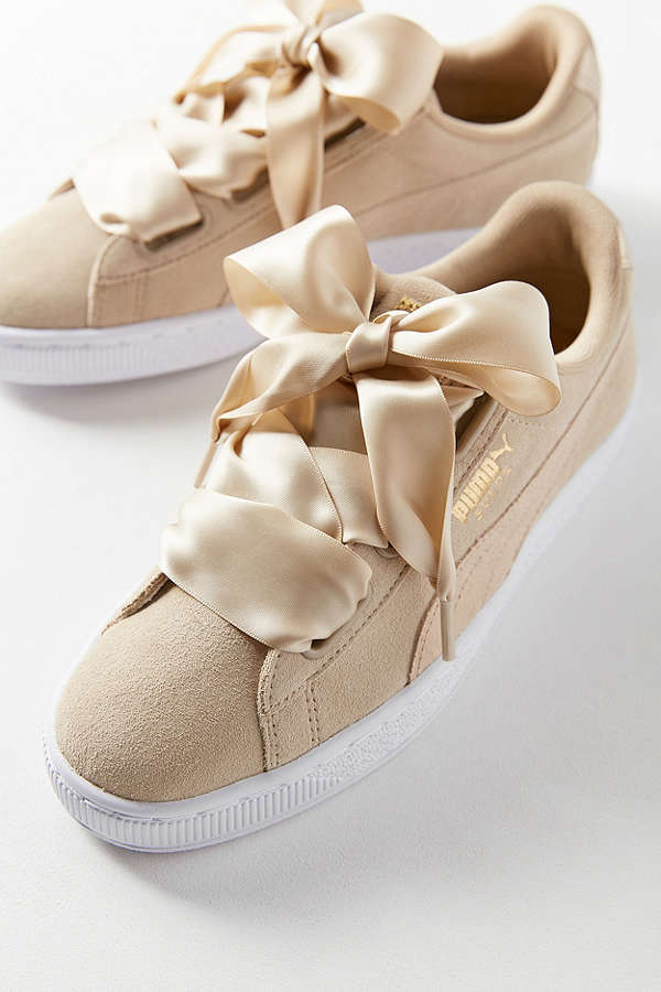 【新补货 码超全！】Puma 彪马 Basket Heart Metallic Safari 女士蝴蝶结运动鞋