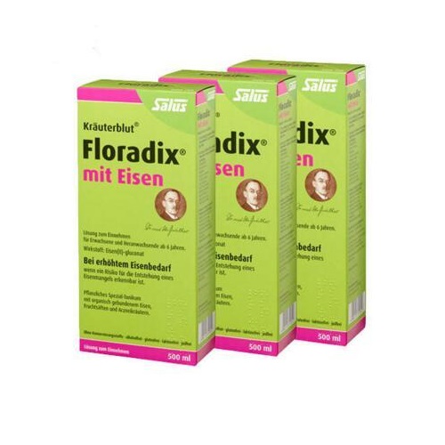 【立减5欧+免邮】Salus Floradix 铁元补铁**抗疲劳 500ml*3瓶 