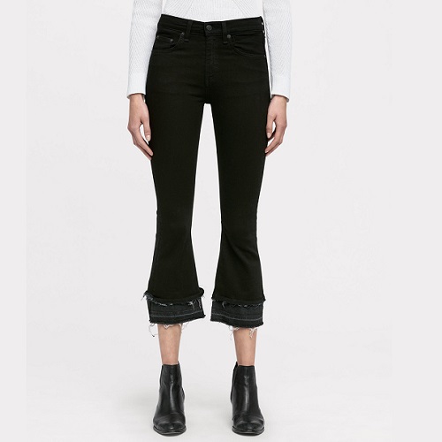 5折码全 Rag & Bone 卷边做旧九分牛仔裤 