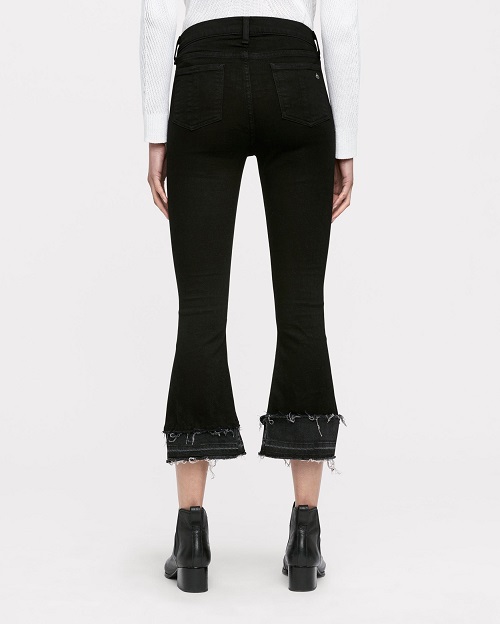 5折码全 Rag & Bone 卷边做旧九分牛仔裤 