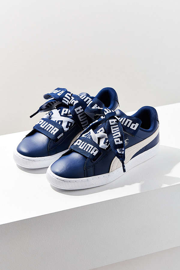 7以上有码！Puma 彪马 Basket Heart DE 女士运动鞋 蓝/黑/红色