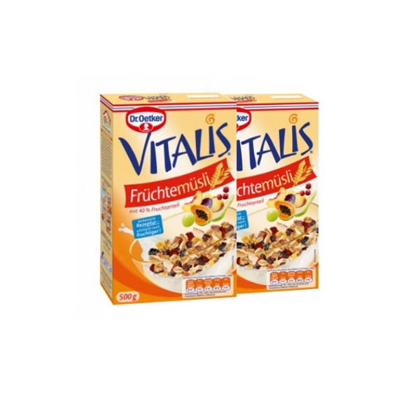 【立减5欧+免邮】Dr.Oetker 欧特家博士 Vitalis 多种水果早餐麦片 500g* 两盒 