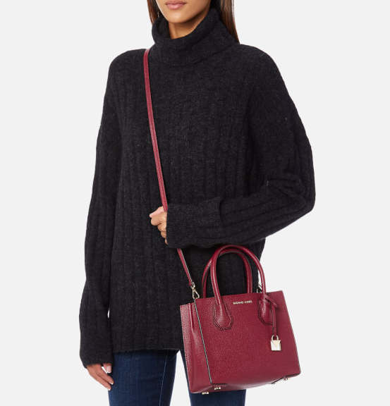 【免费直邮中国】MICHAEL Michael Kors Mercer 新款酒红色锁头包
