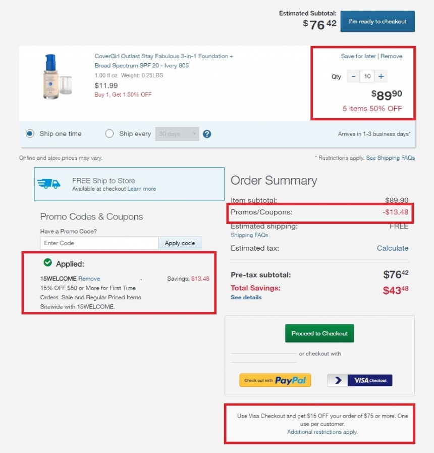 【额外8.5折+立减】Walgreens：CoverGirl 封面女郎美妆产品