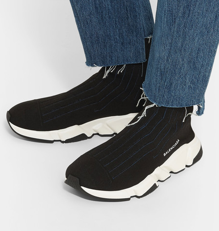 【仅剩几双】Balenciaga 巴黎世家 Speed Sock Stretch-Knit 男士袜子鞋