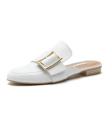 Karen White Maison 方扣穆勒鞋