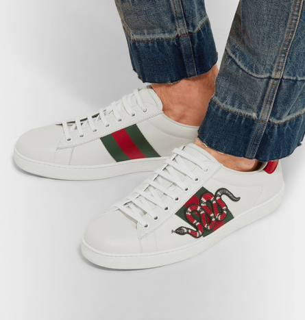 Gucci 古驰 Ace Embroidered 男士刺绣运动鞋