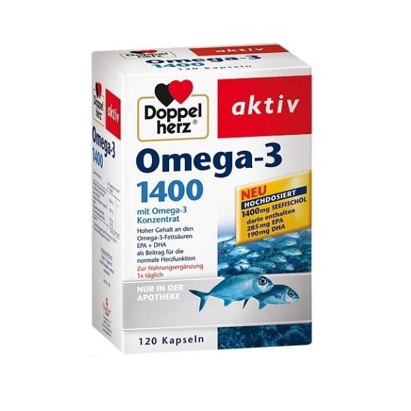 【立减7欧】Doppelherz 双心 深海*油 Omega-3 胶囊 1400mg 120粒