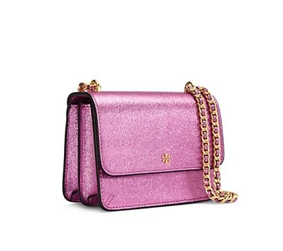买到就是赚到！Tory Burch 汤丽柏琦 CRINKLE METALLIC MINI 金属紫风琴包