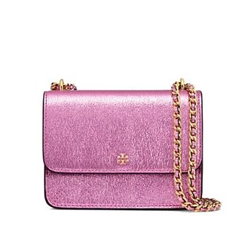 买到就是赚到！Tory Burch 汤丽柏琦 CRINKLE METALLIC MINI 金属紫风琴包
