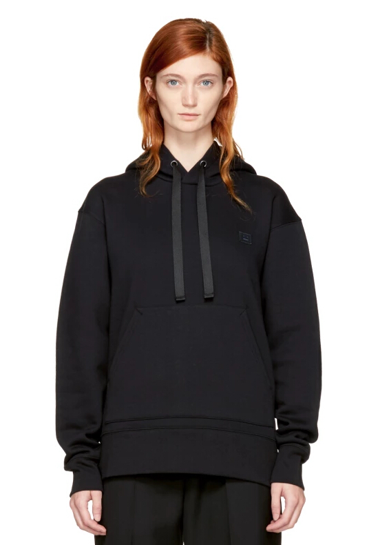 周冬雨同款 Acne Studios  Black Ferris Face Hoodie 黑色经典款卫衣