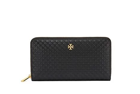 Tory Burch 汤丽柏琦 MARION 压花纹*长钱夹 粉/黑/红色