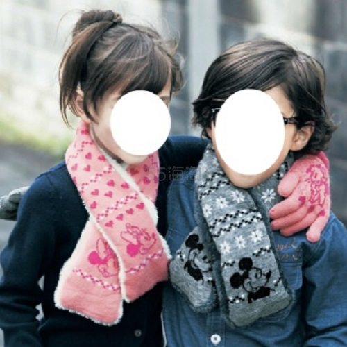 Belle Maison 千趣会 迪士尼卡通图案儿童保暖围巾