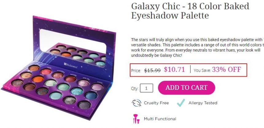 超高性价比！BH Cosmetics：精选多色眼影盘、星空盘等彩妆