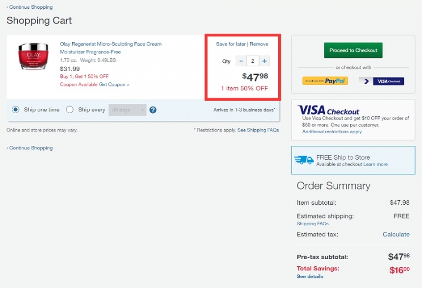 Walgreens：Olay 玉兰油精选护肤品