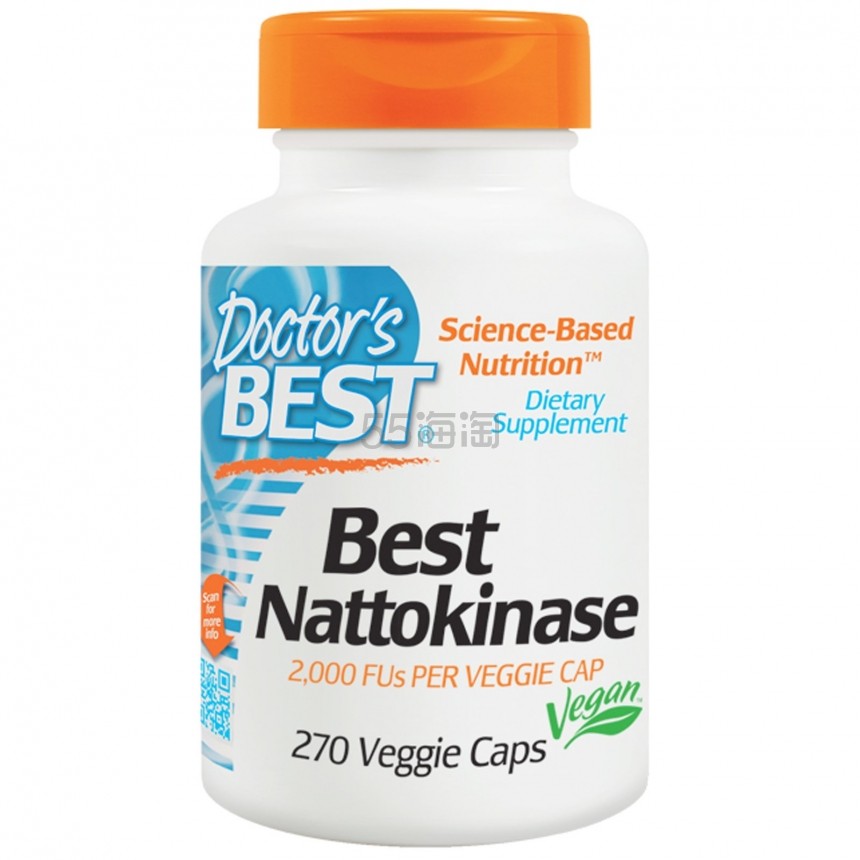 【中亚Prime会员】Doctor's Best Nattokinase 纳豆激酶溶解血栓*胶囊 270粒装