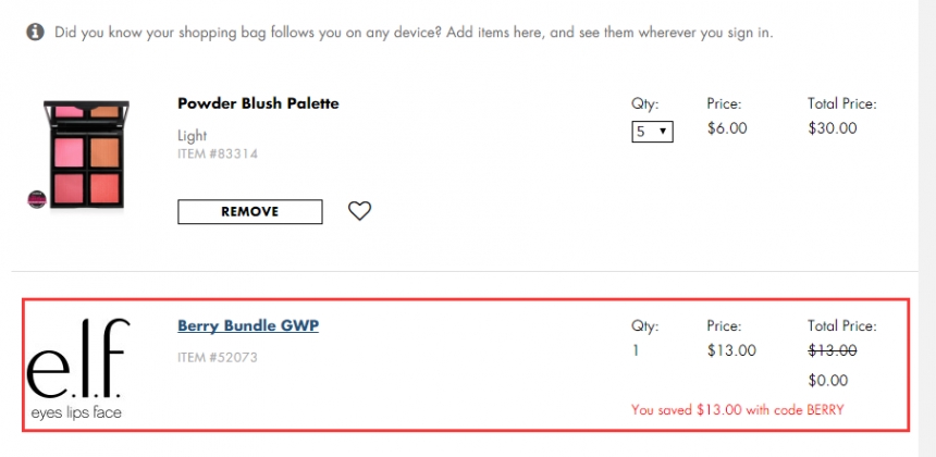 e.l.f：全场彩妆任意购买