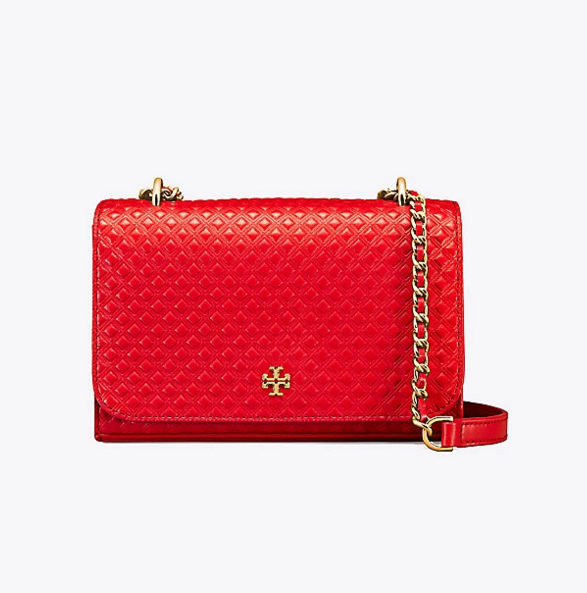 史低价 快抢！Tory Burch 粉色 MARION 链条包 粉色/正红色