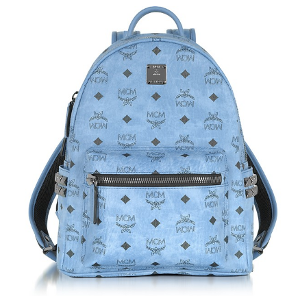 【好价！限时高返！】MCM Stark 小号牛仔蓝色双肩包