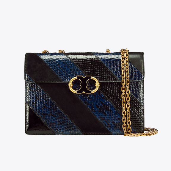 【史低价！】Tory Burch 汤丽柏琦 GEMINI LINK 蛇皮纹 大号链条风琴包