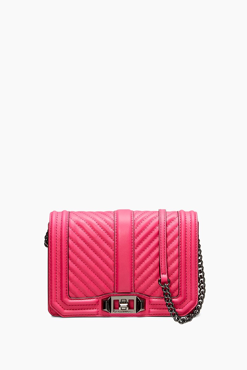 限时高返！Rebecca Minkoff 瑞贝卡 CHEVRON QUILTED SMALL LOVE 女士斜挎包 