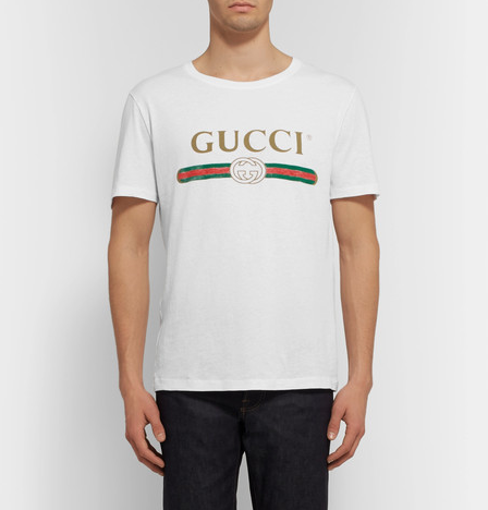 【bug价！】Gucci 经典男士印花小白T