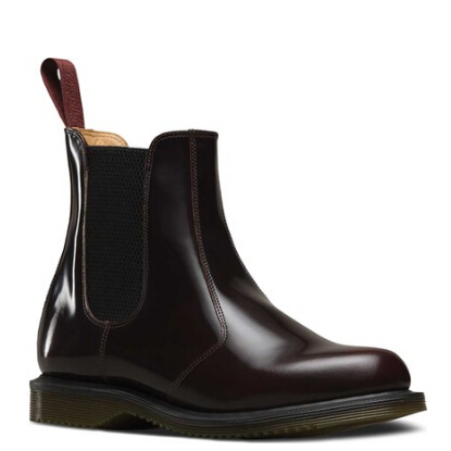 55专享~Dr. Martens Flora Chelsea Boot 酒红款切尔西简约短靴