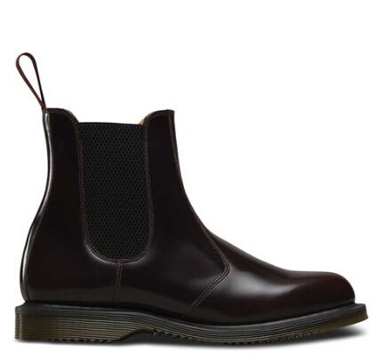 55专享~Dr. Martens Flora Chelsea Boot 酒红款切尔西简约短靴